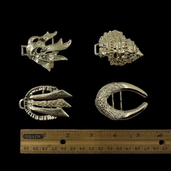 Vintage Gold Tone 4-piece Scarf Clips - Picture 2 of 10